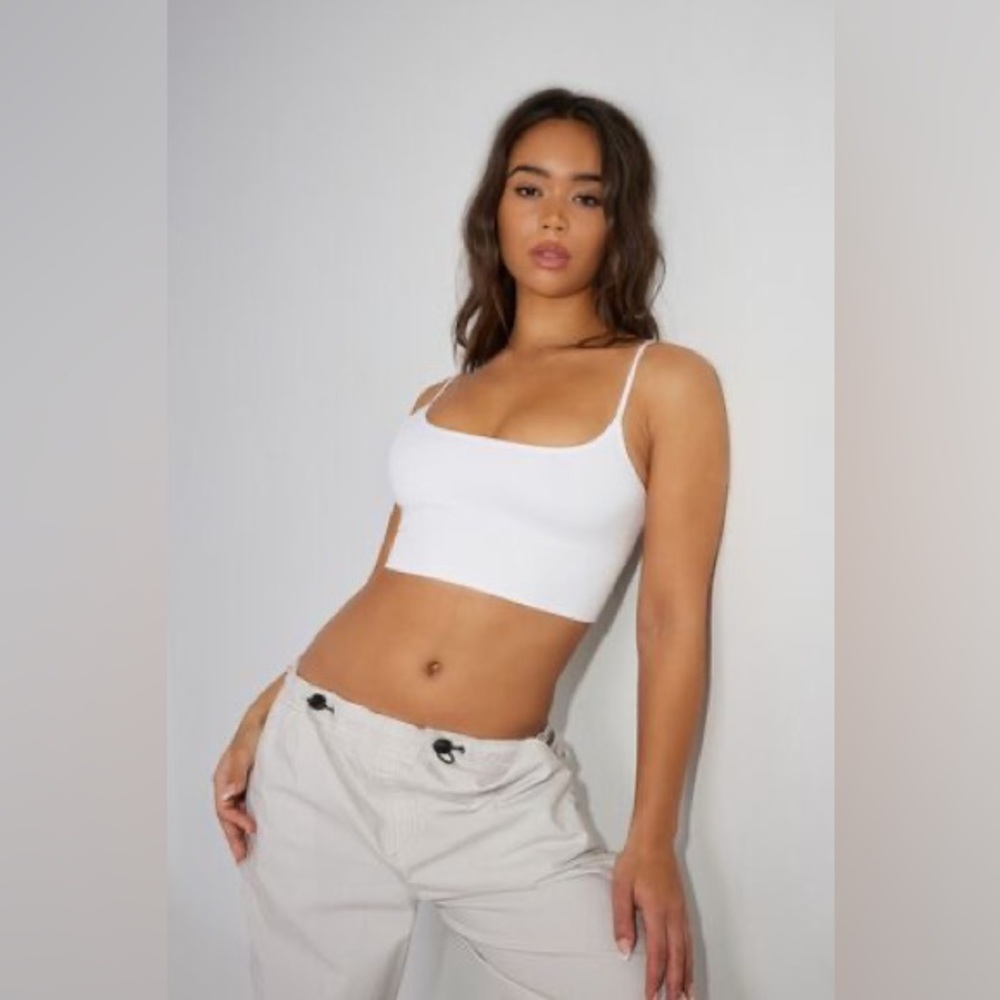 white cropped tank top